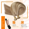 Sunny Hair Flat Tip Hair Extensions Light Brown with Blonde Keratin Human Hair Extensions 18inch Hair Extensions Real Human Hair Keratin Bonds 50g