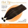 Sunny Hair Flat Tip Keratin Hair Extensions, Keratin Bonded Hair Extensions Brown Ombre, Keratin Human Hair Extensions for Party 22inch 50g