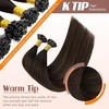 Sunny Hair K Tip Real Human Hair Extensions, Dark Brown with Medium Brown, Invisible Fusion, Provides Natural Fullness for Formal Occasions and Social Gatherings, 50g 14 Inch