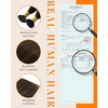 Sunny Hair K Tip Real Human Hair Extensions, Dark Brown with Medium Brown, Invisible Fusion, Provides Natural Fullness for Formal Occasions and Social Gatherings, 50g 14 Inch