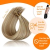 Sunny Hair U Tip Hair Extensions Human Hair Light Brown Mix Platinum Blonde Utip Hair Extension Invisible Fusion Extensions Soft Keratin Hair Add Volume 14inch 50g