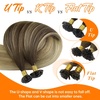 Sunny Hair U Tip Hair Extensions Human Hair Soft Keratin Human Hair Extensions Dark Brown Ombre Golden Blonde Mix Light Blonde K Tips Hair Extensions Real Human Hair Add Volume 50g 20inch