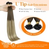 Sunny Hair U Tip Hair Extensions Human Hair Soft Keratin Human Hair Extensions Dark Brown Ombre Golden Blonde Mix Light Blonde K Tips Hair Extensions Real Human Hair Add Volume 50g 20inch