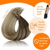Sunny Hair U Tip Hair Extensions Human Hair Soft Keratin Human Hair Extensions Dark Brown Ombre Golden Blonde Mix Light Blonde K Tips Hair Extensions Real Human Hair Add Volume 50g 20inch
