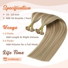 Sunny Hair U Tip Hair Extensions Human Hair,Natural-looking Extensions,Highlight Blonde Ktip Human Hair Extensions,for Frequent Styling,Upper Back Long Straight Hair,22inch 50g