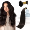 Sunny Hair 18 Inch K Tip Real Human Hair Extensions, Dark Brown, Keratin Vtip Bonds for a Fuller Look, Adds Natural Volume for Daily Styling, Professional Settings, and Casual Wear, 50g