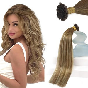 Sunny Hair 22 Inch K Tip Real Human Hair Extensions, Brown Mix Blonde, Keratin Vtip Bonds for Travel, Adds Natural Length and Volume for Daily Styling, 50g