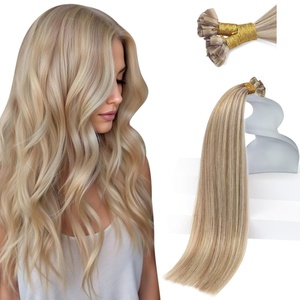 Sunny Hair Flat Tip Hair Extensions Ash Blonde Highlight Golden Blonde Keratin Tips Hair Eextensions 22inch Remy K Tip Hair Extensions Effortless Highlights 50g
