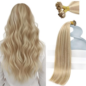 Sunny Hair U Tip Hair Extensions Human Hair,Natural-looking Extensions,Highlight Blonde Ktip Human Hair Extensions,for Frequent Styling,Upper Back Long Straight Hair,22inch 50g