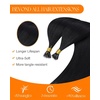 Sunny Hair 14 Inch Nano Human Hair Extensions, Jet Black, Invisible Nano Beads, Soft Texture, Easy to Maintain, Conceals Scalp Areas for Professional Events and Casual Parties, 50g