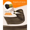 Sunny Hair 16 Inch I Tip Hair Extensions Real Human Hair, Medium Brown Balayage Caramel Blonde Mix, for Women with Naturally Dark Hair, Blends Highlights for Professional Events, 50g