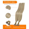 Sunny Hair 18inch 50g Nano Bead Hair Extensions Human Hair Low-Maintenance Nano Hair Extensions Human Hair Dark Blonde Highlight Golden Blonde