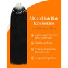 Sunny Hair 22 Inch Micro Link Human Hair Extensions, Jet Black, 50g Beaded Strands, Provides Natural Volume for Formal Events, Parties, and Evening Gatherings, Designed for Women Seeking Fuller Look