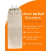 Sunny Hair Micro Hair Extensions Human Hair 22inch Bead Hair Extensions Real Human Hair Platinum Blonde Micro Ring Extensions Show Charm 55g