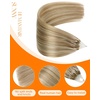 Sunny Hair Microlink Hair Extensions Human Hair Natural Micro Loop Extensions Dark Ash Blonde Highlights Light Blonde Micro Ring Soft Microbead Hair Extensions Show Charm 16inch 50g