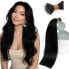 Sunny Hair 14 Inch Nano Human Hair Extensions, Jet Black, Invisible Nano Beads, Soft Texture, Easy to Maintain, Conceals Scalp Areas for Professional Events and Casual Parties, 50g