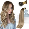 Sunny Hair 20 Inch Nano Bead Hair Extensions, Brown Ombre Light Brown Mix Blonde, Invisible Nano Ring, Natural Volume Boost, Adds Dimension for Birthday Parties and Night Out Gatherings, 50g