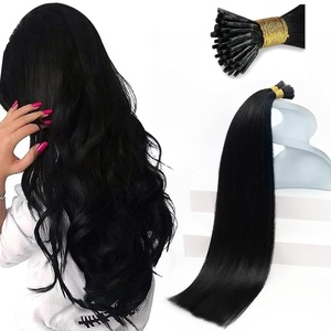 Sunny Hair 16 Inch I Tip Hair Extensions, Black, Remy Itips Hair, for Frequent Travelers Needing Compact Styling, Reduces Tangles for Night Out Events and Formal Dinners, 50g
