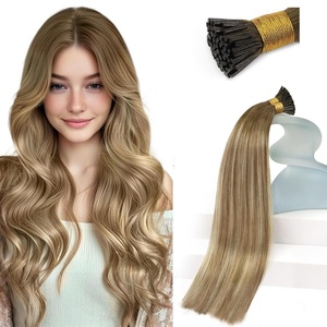 Sunny Hair 20 inch I Tip Hair Extensions Human Hair Invisible Itip Human Hair Extensions Natural Blends Fusion Hair Extensions Ombre Brown Mix Blonde 50g