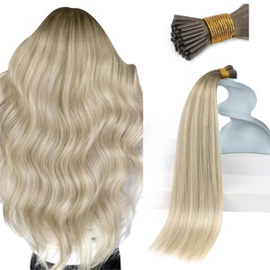 Sunny Hair 24 Inch I Tip Straight Hair Extensions Human Hair, Blonde Balayage, for Women Seeking Fuller Appearance, Provides Length for Evening Galas and Bridal Portraits, Prevents Tangling, 50g