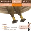 Sunny Hair 14 Inch K Tip Hair Extensions, Ombre Ash Brown to Blonde Mix with Light Blonde, Keratin Bonds, for a Fuller Look at Weddings, Evening Parties, and Formal Events, 50g