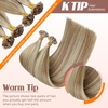 Sunny Hair 14 Inch K Tip Hair Extensions, Thick Remy Vtips Hair, Light Brown Mix Platinum Blonde, Keratin Bonds, for Formal Occasions, Social Events, and Weddings, 50g