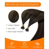 Sunny Hair 14 Inch Nano Hair Extensions, Darkest Brown Balayage Medium, Soft Invisible Tips Hair, Natural Look, for Women with Short Hair, Provides Volume for Bridal Showers and Cocktail Events, 50g