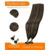 Sunny Hair 14 Inch Nano Hair Extensions, Darkest Brown Balayage Medium, Soft Invisible Tips Hair, Natural Look, for Women with Short Hair, Provides Volume for Bridal Showers and Cocktail Events, 50g