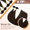 Sunny Hair 18 Inch K Tip Remy Human Hair Extensions, Chocolate Brown, Fusion Keratin Vtip Bonds for Simple Installation, Provides Natural Volume for Parties and Special Events, 50g