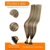 Sunny Hair 18 Inch Nano Ring Hair Extensions, Brown Ombre Light Brown Highlights Blonde, Soft Nano Tips Hair, Invisible Design, for Women Seeking Subtle Brightening, 50g
