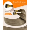 Sunny Hair 24 Inch Itip Human Hair Extensions, Dark Brown Ombre Light Brown with Blonde Balayage, for Bridal Portraits, Rehearsal Dinners, and Night Out Events, 50g