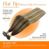 Sunny Hair Keratin Tips Hair Extensions Brown Balayage Blonde Flat Tip Hair Extensions Human Hair 18inch Hair Extensions Real Human Hair Keratin Bonds 50g