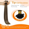 Sunny Hair U Tip Hair Extensions Human Hair 24inch Utip Human Hair Extensions Brown Balayage Caramel Blonde Ktip Hair Extensions Invisible Keratin Hair 50g