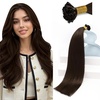 Sunny Hair 18 Inch K Tip Remy Human Hair Extensions, Chocolate Brown, Fusion Keratin Vtip Bonds for Simple Installation, Provides Natural Volume for Parties and Special Events, 50g