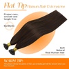 Sunny Hair 16 inch Flat Tip Hair Extensions Human Hair Easy to Style K Tip Extensions Darkest Brown Fusion Real Hair for Women Seamless Blend 50g