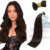 Sunny Hair 16 inch Flat Tip Hair Extensions Human Hair Easy to Style K Tip Extensions Darkest Brown Fusion Real Hair for Women Seamless Blend 50g