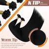 Sunny Hair 18 Inch K Tip Real Human Hair Extensions, Jet Black, Invisible Ktip Vtips with Keratin Bonds, Easy to Curl for Versatile Styling, Adds Natural Volume for Daily Styling, 50g