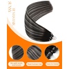 Sunny Hair 18 Inch Micro Link Human Hair Extensions, Soft Micro Loop Hair, Off Black to Silver Mix with Black Rooted, for Evening Parties, Formal Occasions, and Celebrations, 50g