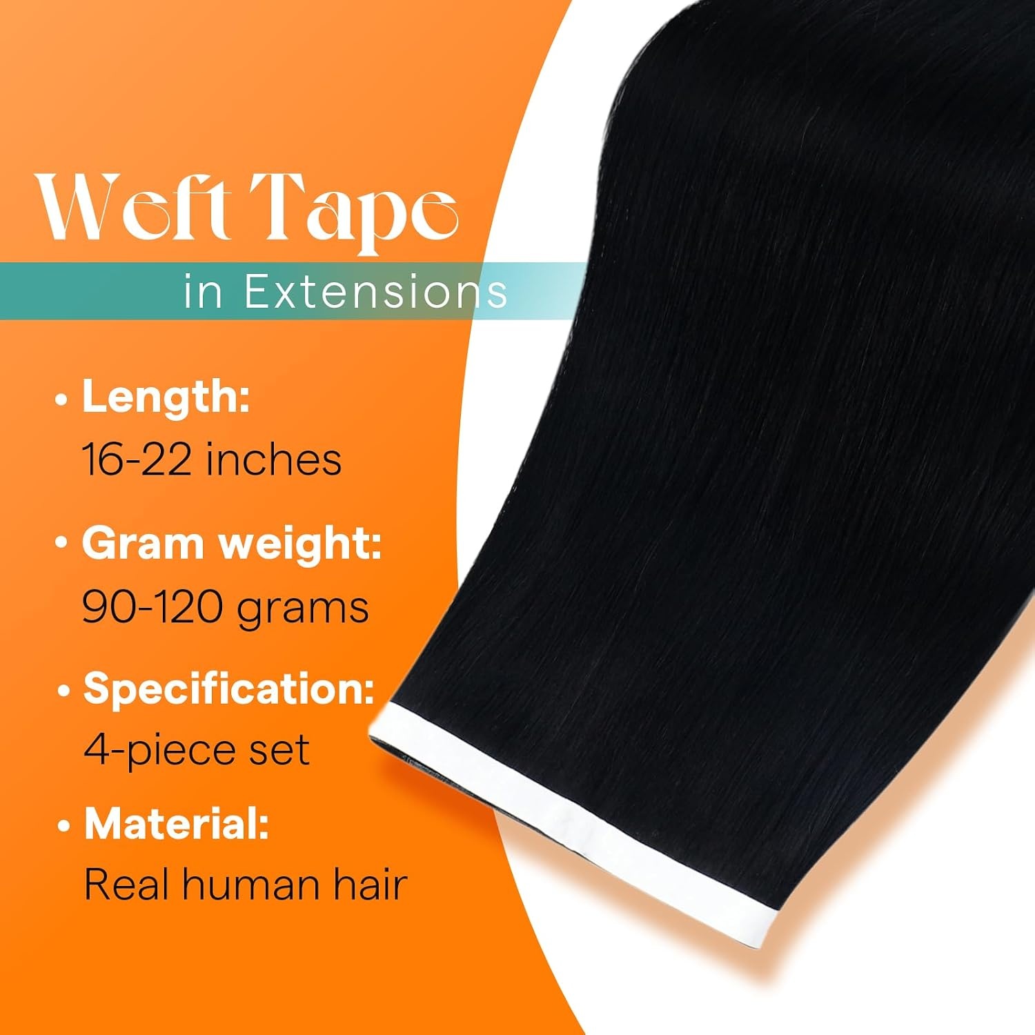 image:imageSunny Hair Light Brown Balayage Injected Invisible Tape in Hair Extensions 22 Inch 20Pcs 50g Natural Invis Edge Tape Real Human Hair Seamless Hand Sewn Hair Extensions1 Jet Black