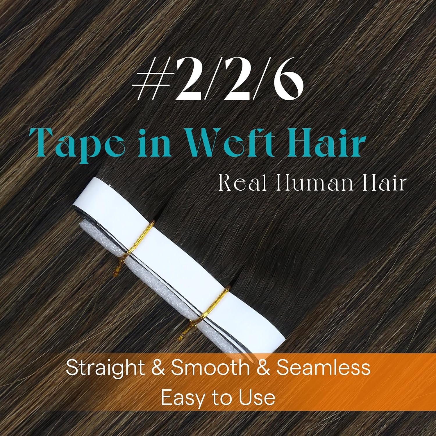 image:imageSunny Hair Light Brown Balayage Injected Invisible Tape in Hair Extensions 22 Inch 20Pcs 50g Natural Invis Edge Tape Real Human Hair Seamless Hand Sewn Hair Extensions226 Brown Balayage