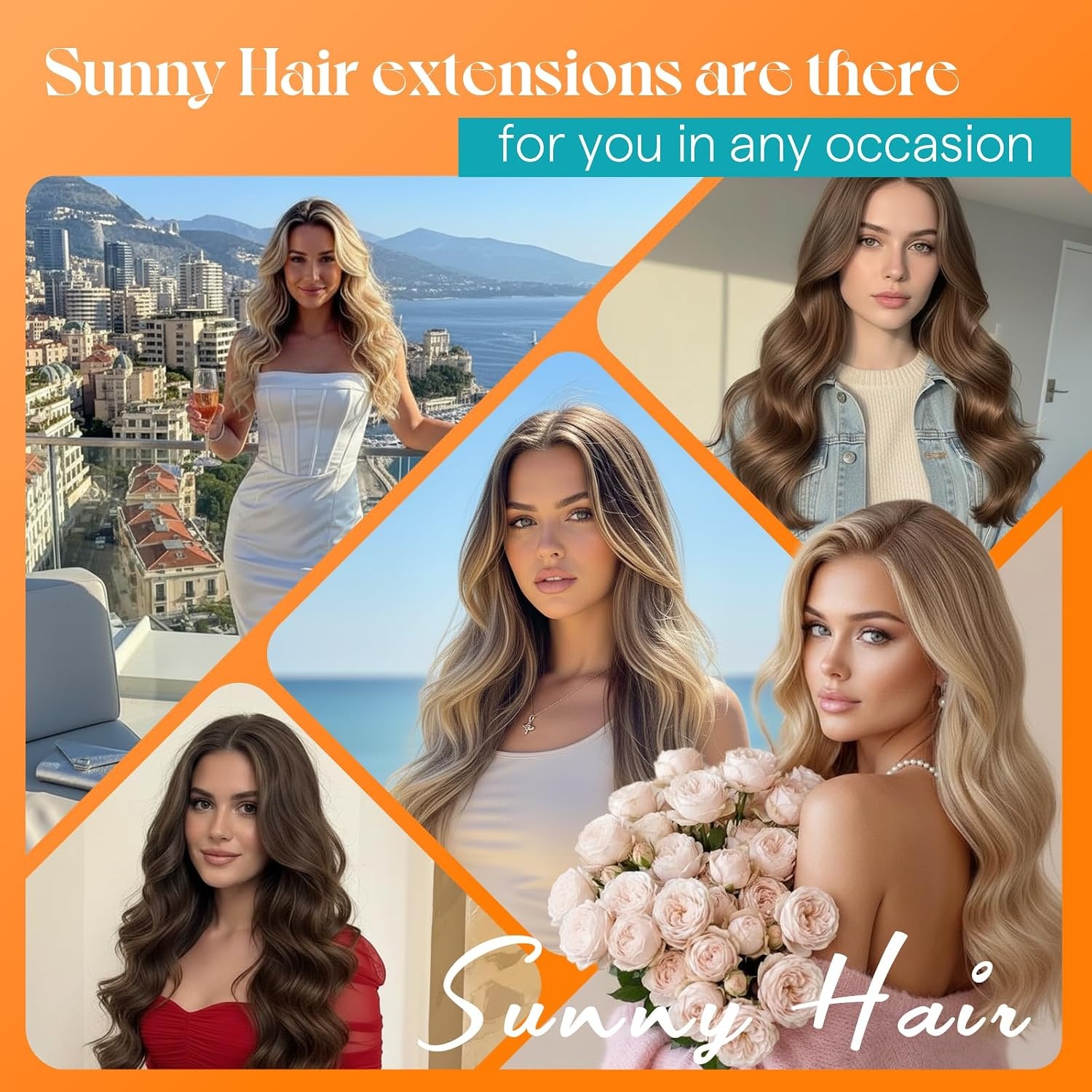 image:imageSunny Hair Light Brown Balayage Injected Invisible Tape in Hair Extensions 22 Inch 20Pcs 50g Natural Invis Edge Tape Real Human Hair Seamless Hand Sewn Hair Extensions1 Jet Black