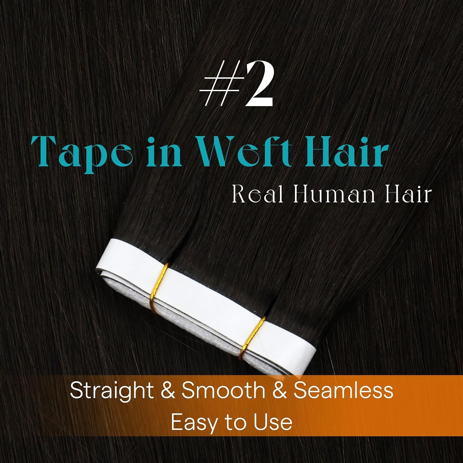 image:imageSunny Hair Light Brown Balayage Injected Invisible Tape in Hair Extensions 22 Inch 20Pcs 50g Natural Invis Edge Tape Real Human Hair Seamless Hand Sewn Hair Extensions2 Darkest Brown