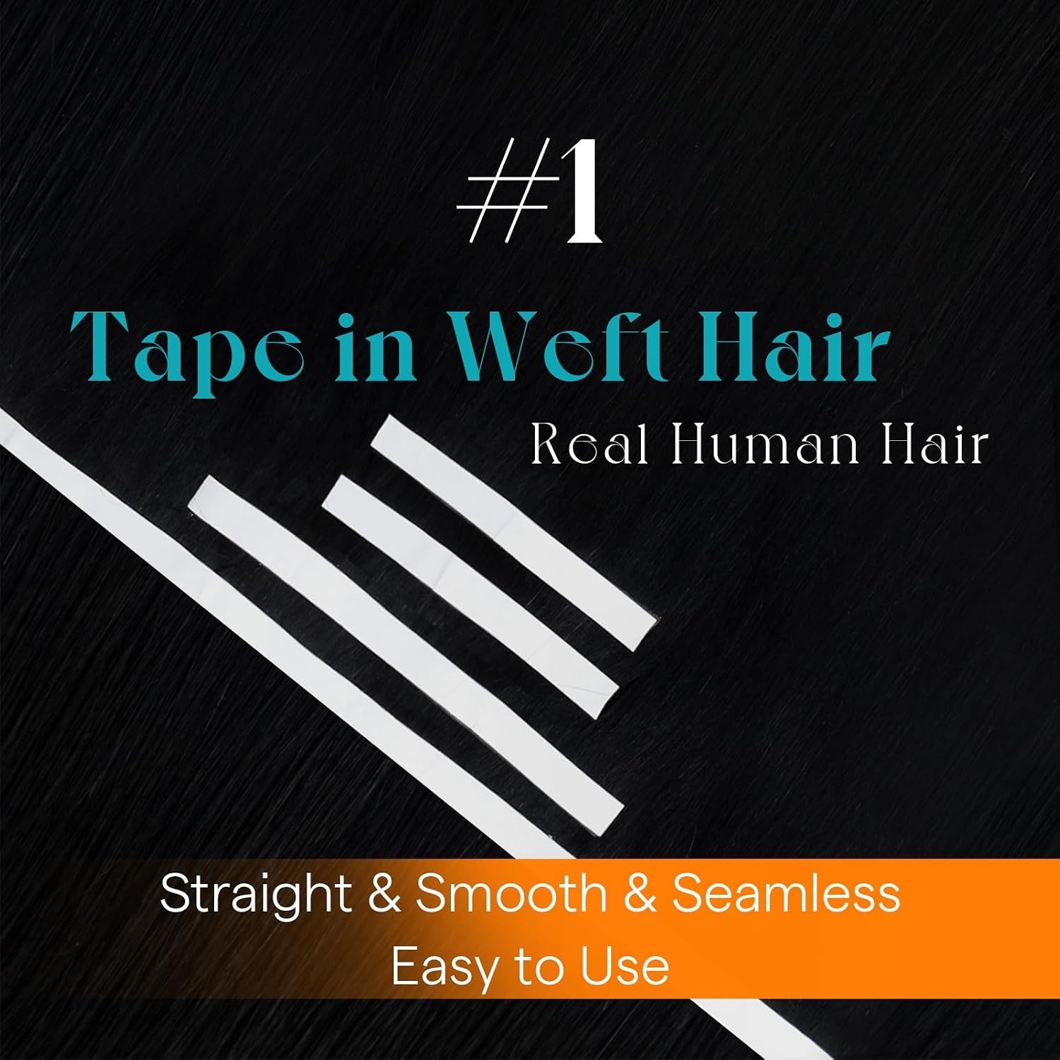 image:imageSunny Hair Light Brown Balayage Injected Invisible Tape in Hair Extensions 22 Inch 20Pcs 50g Natural Invis Edge Tape Real Human Hair Seamless Hand Sewn Hair Extensions1 Jet Black
