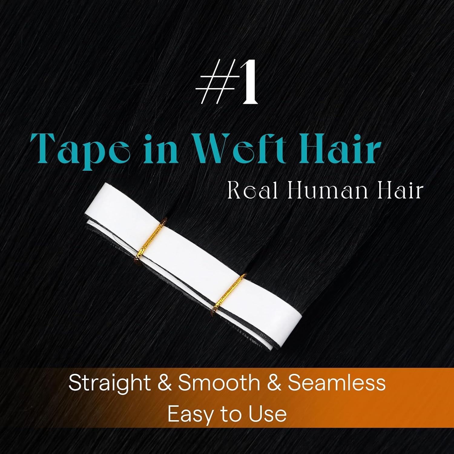 image:imageSunny Hair Light Brown Balayage Injected Invisible Tape in Hair Extensions 22 Inch 20Pcs 50g Natural Invis Edge Tape Real Human Hair Seamless Hand Sewn Hair Extensions1 Jet Black