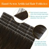 Sunny Hair Light Brown Balayage Injected Invisible Tape in Hair Extensions, 22 Inch 20Pcs 50g, Natural Invis Edge Tape, Real Human Hair, Seamless Hand Sewn Hair Extensions(IJTP-#4/4/27 Brown to Caramel Blonde)