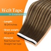 Sunny Hair Light Brown Balayage Injected Invisible Tape in Hair Extensions, 22 Inch 20Pcs 50g, Natural Invis Edge Tape, Real Human Hair, Seamless Hand Sewn Hair Extensions(#4/4/27 Brown Balayage Caramel Blonde)