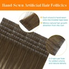 Sunny Hair Light Brown Balayage Injected Invisible Tape in Hair Extensions, 22 Inch 20Pcs 50g, Natural Invis Edge Tape, Real Human Hair, Seamless Hand Sewn Hair Extensions(IJTP-#3/8/22 Brown Balayage Blonde)