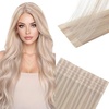 Sunny Hair Light Brown Balayage Injected Invisible Tape in Hair Extensions, 22 Inch 20Pcs 50g, Natural Invis Edge Tape, Real Human Hair, Seamless Hand Sewn Hair Extensions(IJTP-#P18/613 Ash Blonde With Bleach Blonde)