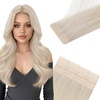 Sunny Hair Light Brown Balayage Injected Invisible Tape in Hair Extensions, 22 Inch 20Pcs 50g, Natural Invis Edge Tape, Real Human Hair, Seamless Hand Sewn Hair Extensions(IJTP-#60 Bleach Blonde)