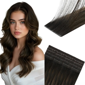 Sunny Hair Light Brown Balayage Injected Invisible Tape in Hair Extensions, 22 Inch 20Pcs 50g, Natural Invis Edge Tape, Real Human Hair, Seamless Hand Sewn Hair Extensions(IJTP-#2/2/6 Balayage Brown)